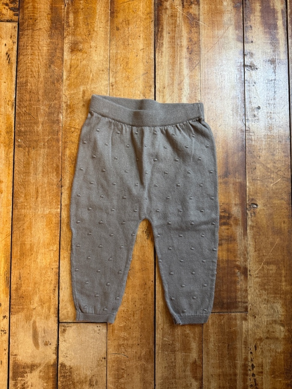 Carters Knit pants 12 months brown spring cotton unisex Swiss dot
